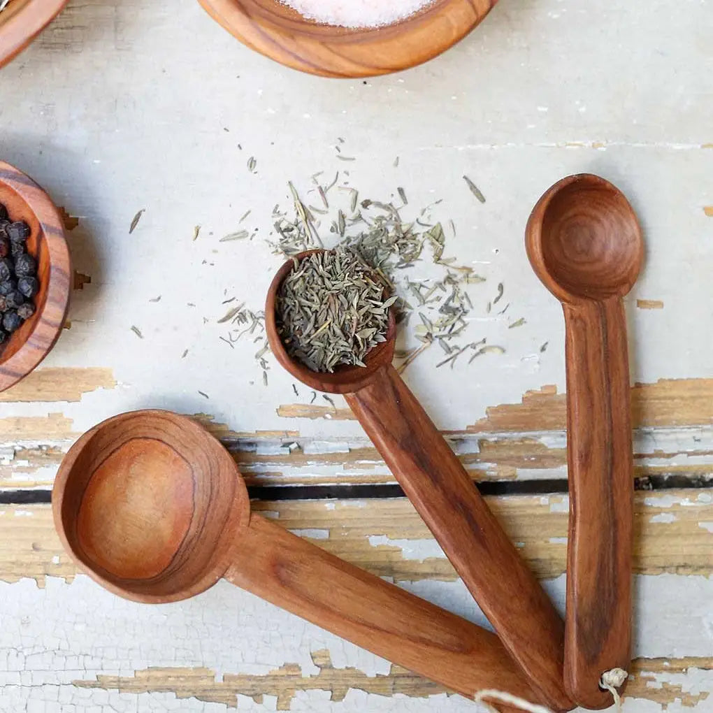 Hand-Carved Wood Measuring Spoons